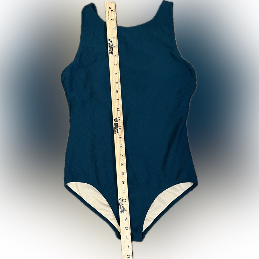 Aquamore Chlorine Resistant Deep Ocean High Neck One-Piece size 8 - Picture 5 of 16